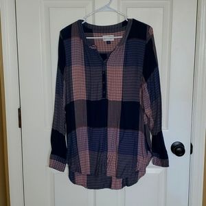 Universal Thread Plaid Flannel Tunic Top